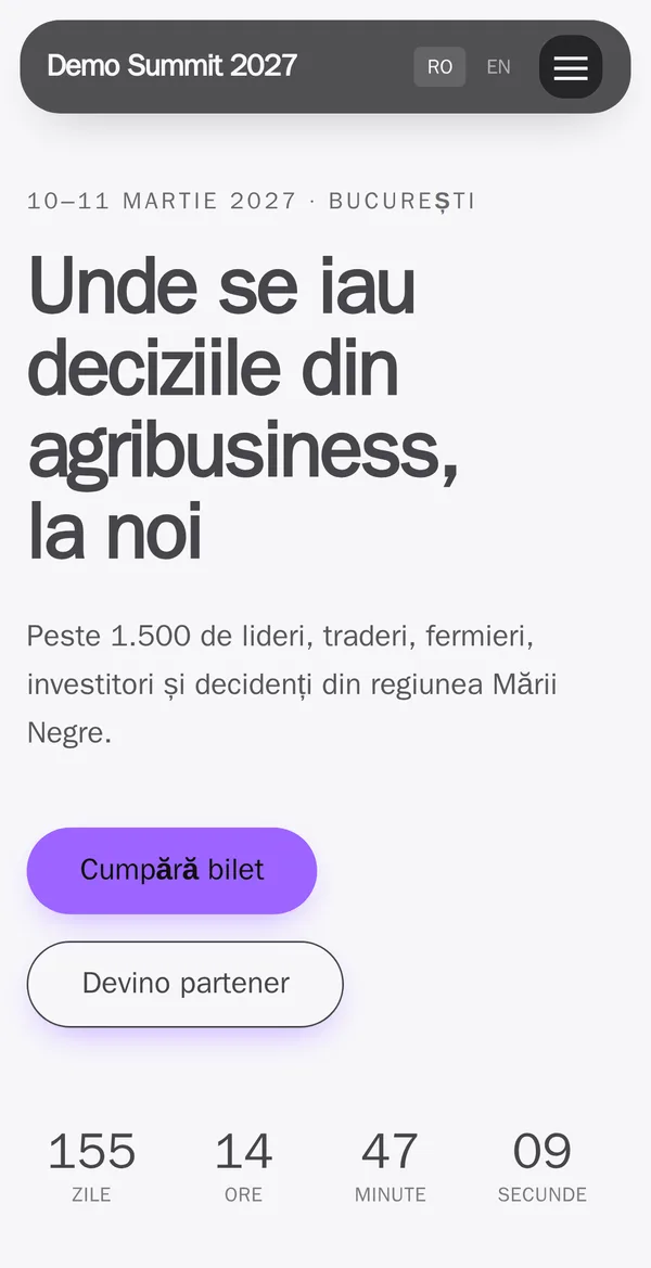 Site-ul evenimentului pe telefon